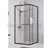 Душевой уголок AZARIO Monako AZ-L47-90-MB-CL 90х90 см, профиль матовый черный, стекло прозрачное