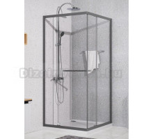 Душевой уголок AZARIO Monako AZ-L47-90-MGR-CL 90х90 см, профиль матовый графит, стекло прозрачное