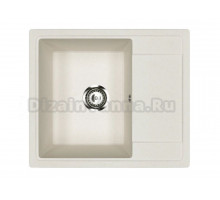 Мойкa ML-GMU05 УЛЬТРА с крылом, белый камень, 575*495 мм (глуб. чаши 190)