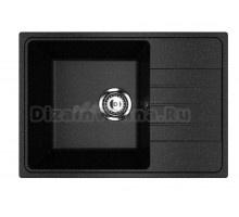 Мойкa ML-GMU06 УЛЬТРА с крылом, черный камень, 600*420 мм (глуб. чаши 170)
