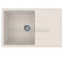 Мойкa ML-GMU07 УЛЬТРА с крылом, белый камень, 735*475 мм (глуб. чаши 175)