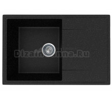 Мойкa ML-GMU07 УЛЬТРА с крылом, черный камень, 735*475 мм (глуб. чаши 175)