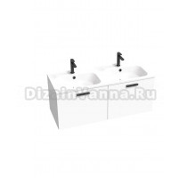 Тумба под раковину без столешницы Ravak Chrome II SD 120 глянцевая белая, ручки черные 152 мм