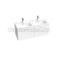 Тумба под раковину без столешницы Ravak Chrome II SD 120 глянцевая белая, ручки белые 152 мм