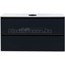 Тумба под раковину со столешницей Allen Brau Activity 120 с подсветкой, матовый антрацит, олива браш, столешница белая