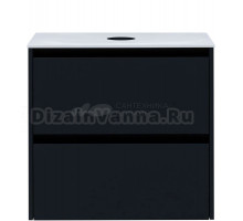 Тумба под раковину со столешницей Allen Brau Activity 70 с подсветкой, матовый антрацит, черный браш, столешница белая