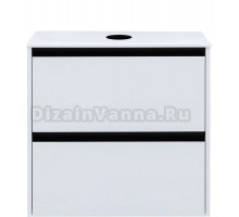 Тумба под раковину со столешницей Allen Brau Activity 70 с подсветкой, матовый белый, черный браш, столешница белая