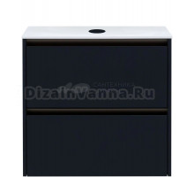 Тумба под раковину со столешницей Allen Brau Activity 70 с подсветкой, матовый антрацит, олива браш, столешница белая