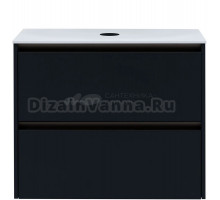 Тумба под раковину со столешницей Allen Brau Activity 80 с подсветкой, матовый антрацит, олива браш, столешница белая