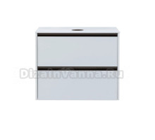 Тумба под раковину со столешницей Allen Brau Activity 80 с подсветкой, матовый белый, олива браш, столешница белая