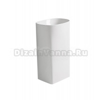 Раковина напольная SantiLine SL-4027 глянцевая белая, овальная, моноблок, фаянс