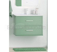 Тумба с раковиной Brevita Verde 70 подвесная, пыльная мята