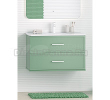 Тумба с раковиной Brevita Verde 80 подвесная, пыльная мята