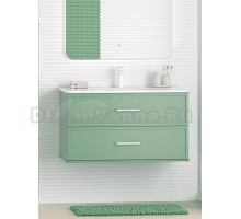 Тумба с раковиной Brevita Verde 90 подвесная, пыльная мята