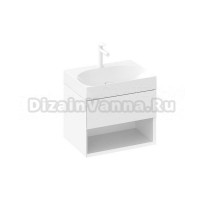 Тумба с раковиной Ravak Lite SD 60 глянцевая белая, раковина Lite XJX01260004 с отверстием под смеситель