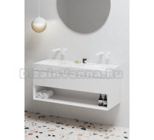 Тумба с раковиной Ravak Lite SD 120 глянцевая белая, раковина Lite XJX01312001 двойная