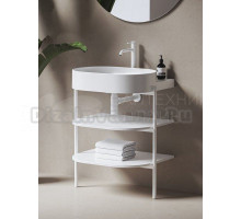 Консоль с раковиной Ravak Yard 60 матовая белая, раковина XJX01260002 с отверстием под смеситель