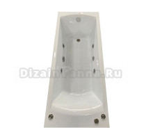 Акриловая ванна BellSan Вета Стандарт 160x70 см, пристенная, с гидромассажем, белая, с каркасом, со сливом-переливом