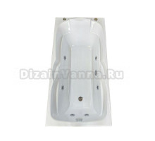 Акриловая ванна BellSan Эрика Стандарт 160x75 см, пристенная, с гидромассажем, белая, с каркасом, со сливом-переливом