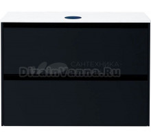 Тумба под раковину со столешницей Allen Brau Activity 90 с подсветкой, матовый антрацит, черный браш, столешница белая