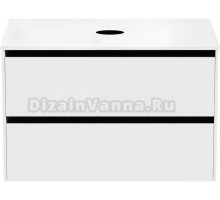 Тумба под раковину без столешницы Allen Brau Activity 90 с подсветкой, матовый белый, черный браш