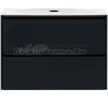 Тумба под раковину со столешницей Allen Brau Activity 90 с подсветкой, матовый антрацит, олива браш, столешница белая