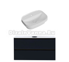 Тумба с раковиной Allen Brau Activity 120 с подсветкой, матовый антрацит, олива браш, столешница белая, раковина Fantasy Sphere 55x40, белая