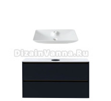 Тумба с раковиной Allen Brau Activity 120 с подсветкой, матовый антрацит, олива браш, столешница белая, раковина Fantasy Y 64x40, белая