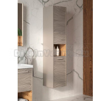 Шкаф-пенал для ванной EQUIL Gleam 36 L/R с бельевой корзиной, амарок, дуб вотан