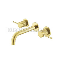 Смеситель для раковины Vincea Groove VBFW-4G1BG4 С ВНУТРЕННЕЙ ЧАСТЬЮ, брашированное золото