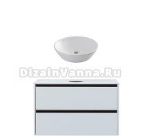 Тумба с раковиной Allen Brau Activity 120 с подсветкой, матовый белый, олива браш, столешница белая, раковина Fantasy Round 45, белая