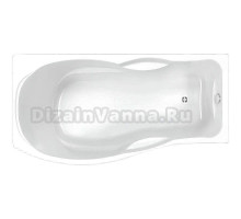 Акриловая ванна BellSan Милен 170x90 см, правая, пристенная, белая, асимметричная, с каркасом, со сливом-переливом