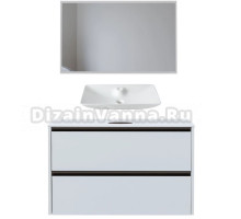 Мебель для ванной комнаты Allen Brau Activity 120 с подсветкой, матовый белый, олива браш, столешница белая, раковина Fantasy Y 64x40, белая