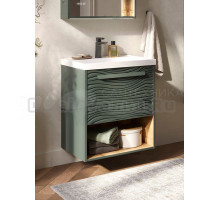 Тумба с раковиной EQUIL Gleam 60.1Y с нишей, зеленый камень, дуб вотан