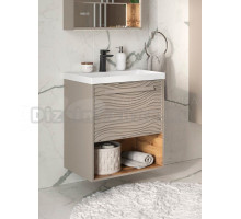 Тумба с раковиной EQUIL Gleam 60.1Y с нишей, амарок, дуб вотан