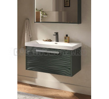 Тумба с раковиной EQUIL Gleam 80.1Y зеленый камень, дуб вотан