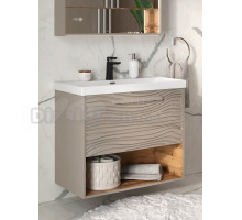 Тумба с раковиной EQUIL Gleam 80.1Y с нишей, амарок, дуб вотан