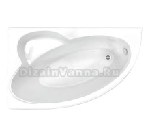 Акриловая ванна BellSan Грета 150x90 см, угловая, правая, пристенная, белая, асимметричная, с каркасом, с сиденьем, со сливом-переливом
