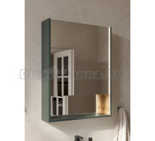 Зеркало-шкаф EQUIL Gleam 60.1D L/R с подсветкой, зеленый камень, дуб вотан