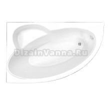 Акриловая ванна BellSan Виола 160x100 см, угловая, правая, пристенная, белая, асимметричная, с каркасом, с сиденьем, со сливом-переливом