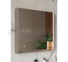 Зеркало-шкаф EQUIL Gleam 80.2D с подсветкой, амарок, дуб вотан