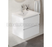 Тумба с раковиной Teymi Laina 50 матовая белая