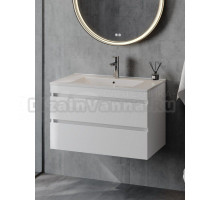 Тумба с раковиной Teymi Laina 80 матовая белая