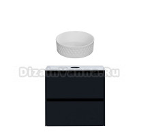 Тумба с раковиной Allen Brau Activity 70 с подсветкой, матовый антрацит, черный браш, столешница белая, раковина Fantasy Romb 36 белая