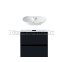 Тумба с раковиной Allen Brau Activity 70 с подсветкой, матовый антрацит, черный браш, столешница белая, раковина Fantasy Fantasy Bowl 60x42,