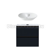 Тумба с раковиной Allen Brau Activity 70 с подсветкой, матовый антрацит, олива браш, столешница белая, раковина Fantasy Bowl 60x42, белая