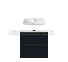 Тумба с раковиной Allen Brau Activity 70 с подсветкой, матовый антрацит, олива браш, столешница белая, раковина Fantasy Y 64x40, белая