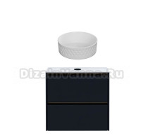 Мебель для ванной комнаты Allen Brau Activity 70 с подсветкой, матовый антрацит, олива браш, столешница белая, раковина Fantasy Romb 36, белая