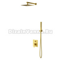 Душевой комплект Vincea Dice VSFW-2DS1BG С ВНУТРЕННЕЙ ЧАСТЬЮ, брашированное золото