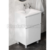 Тумба с раковиной Teymi Laina 50 напольная, матовая белая